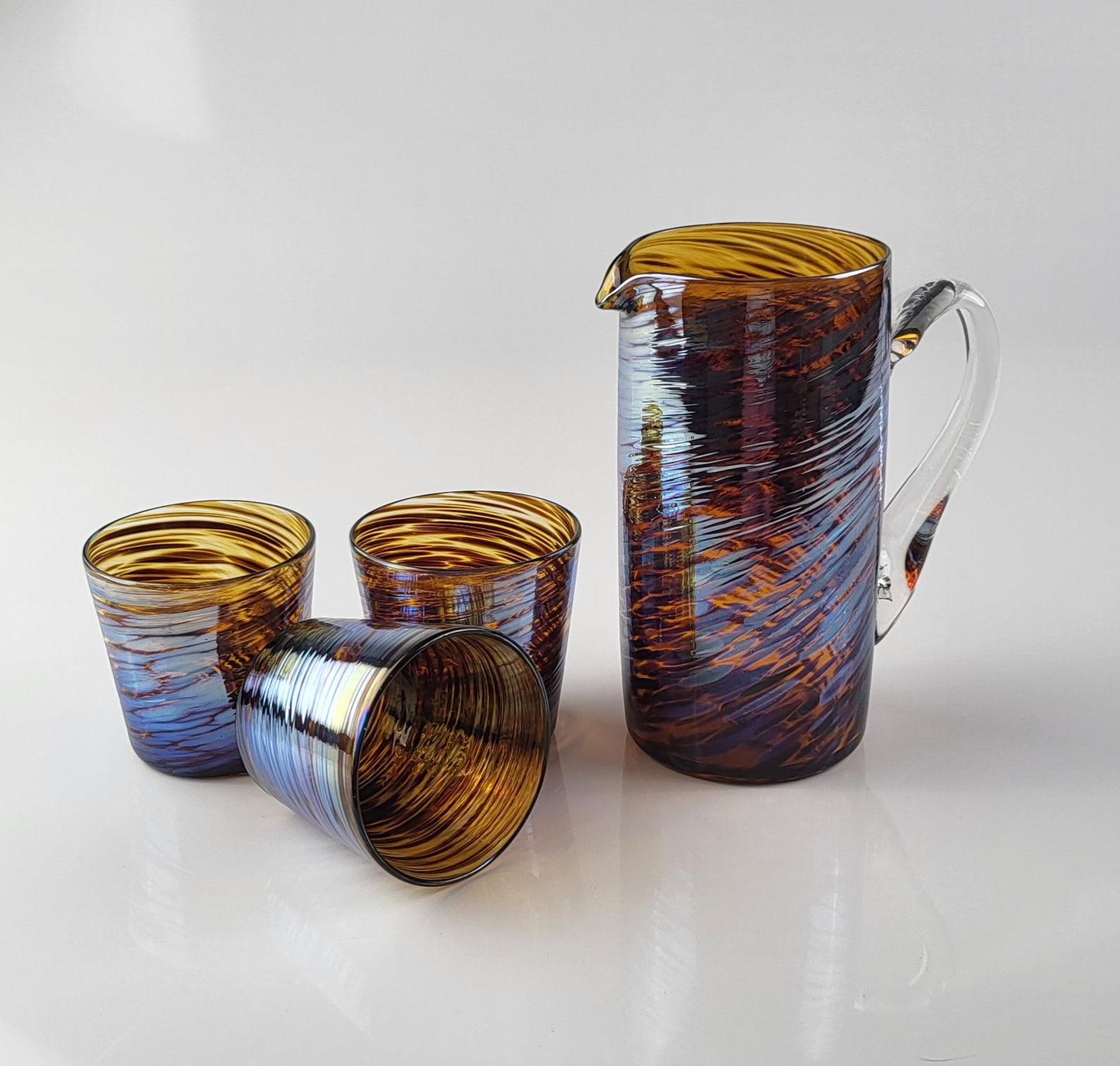 Party Pitcher & 2 cup Set - Silver Slice