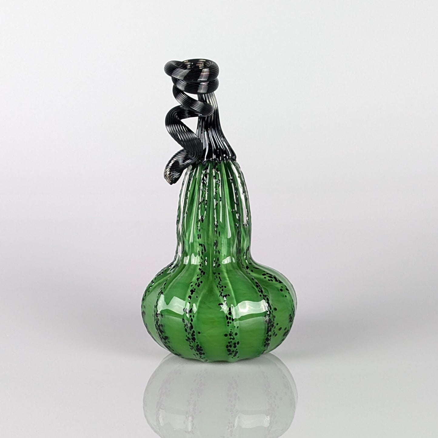 Green Pumpkin w/ Black Ribs & Black Stem