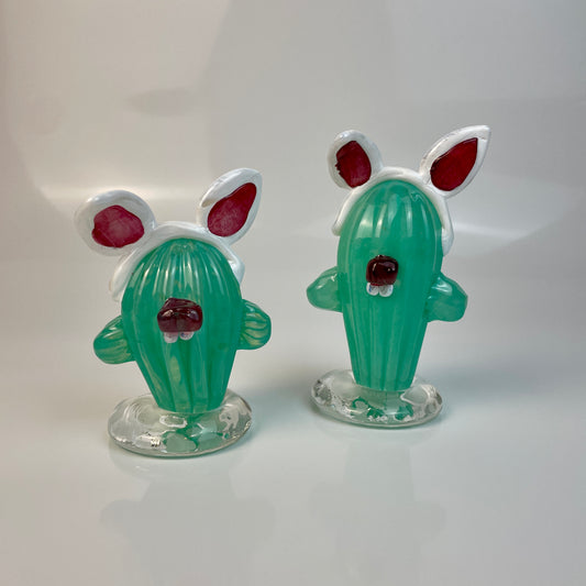 CactusBunniesMintLargeSmall Athena Glass Work