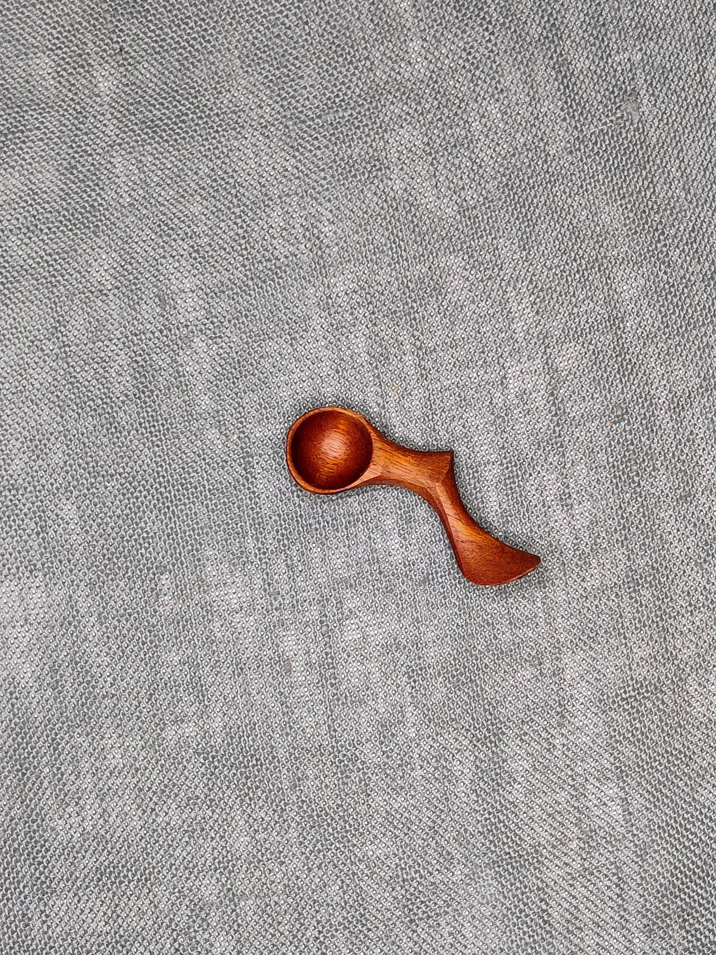 Small Mahogany Hard Wood Scoop Spoon