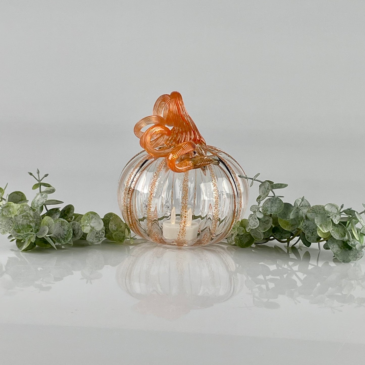 Orange & Clear Pumpkin Votives