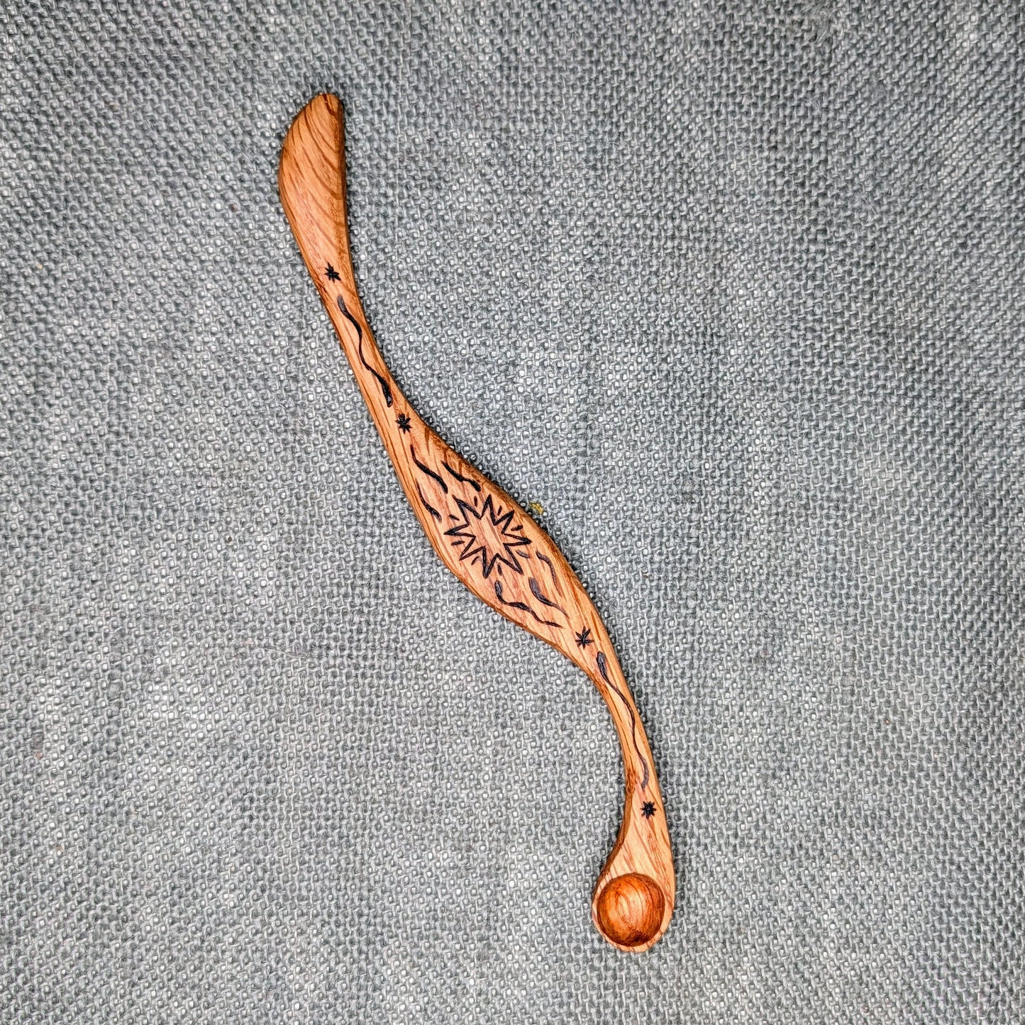 Oak Wood Spoon with Stars