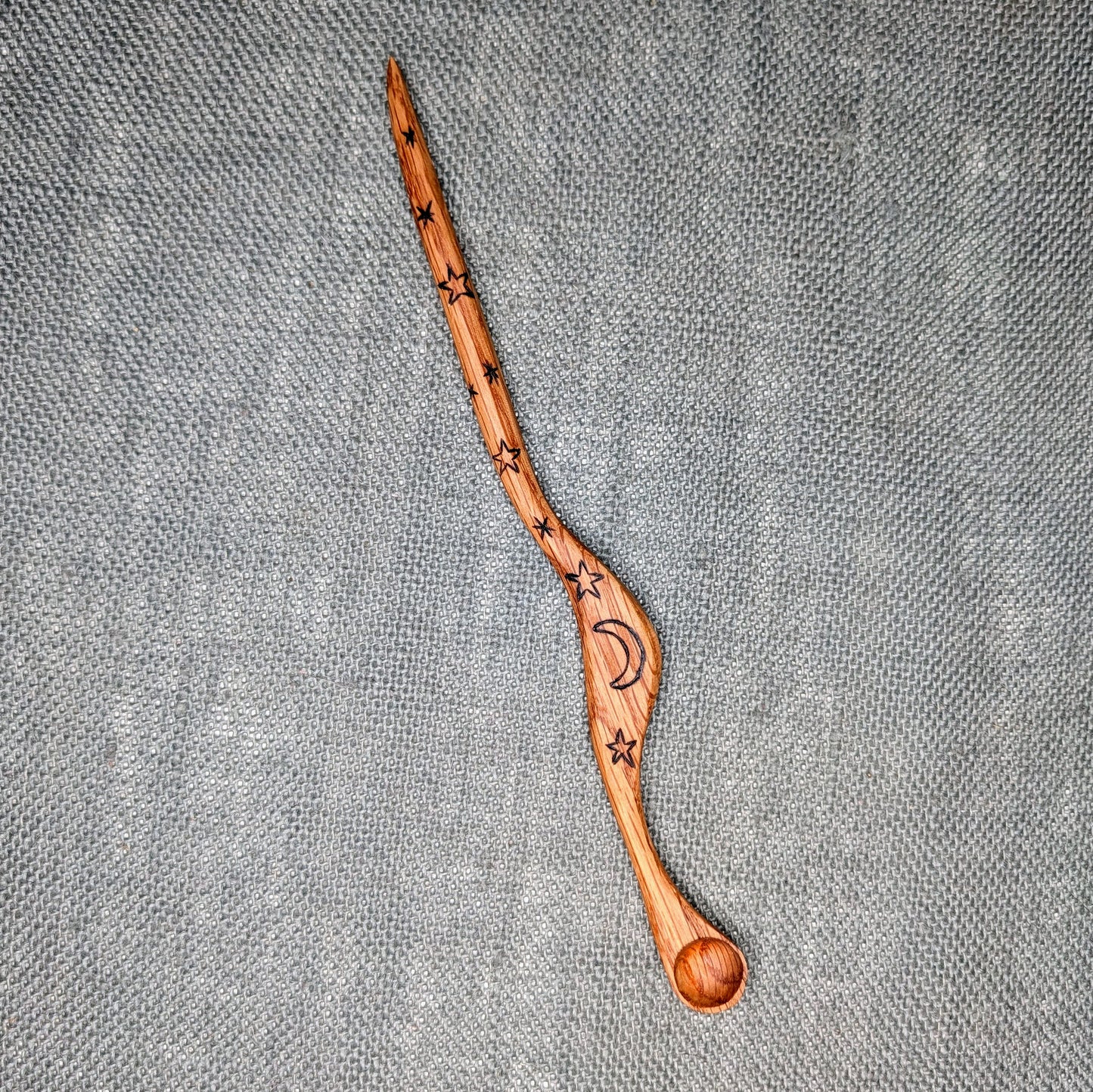 Oak Wood Spoon with Stars
