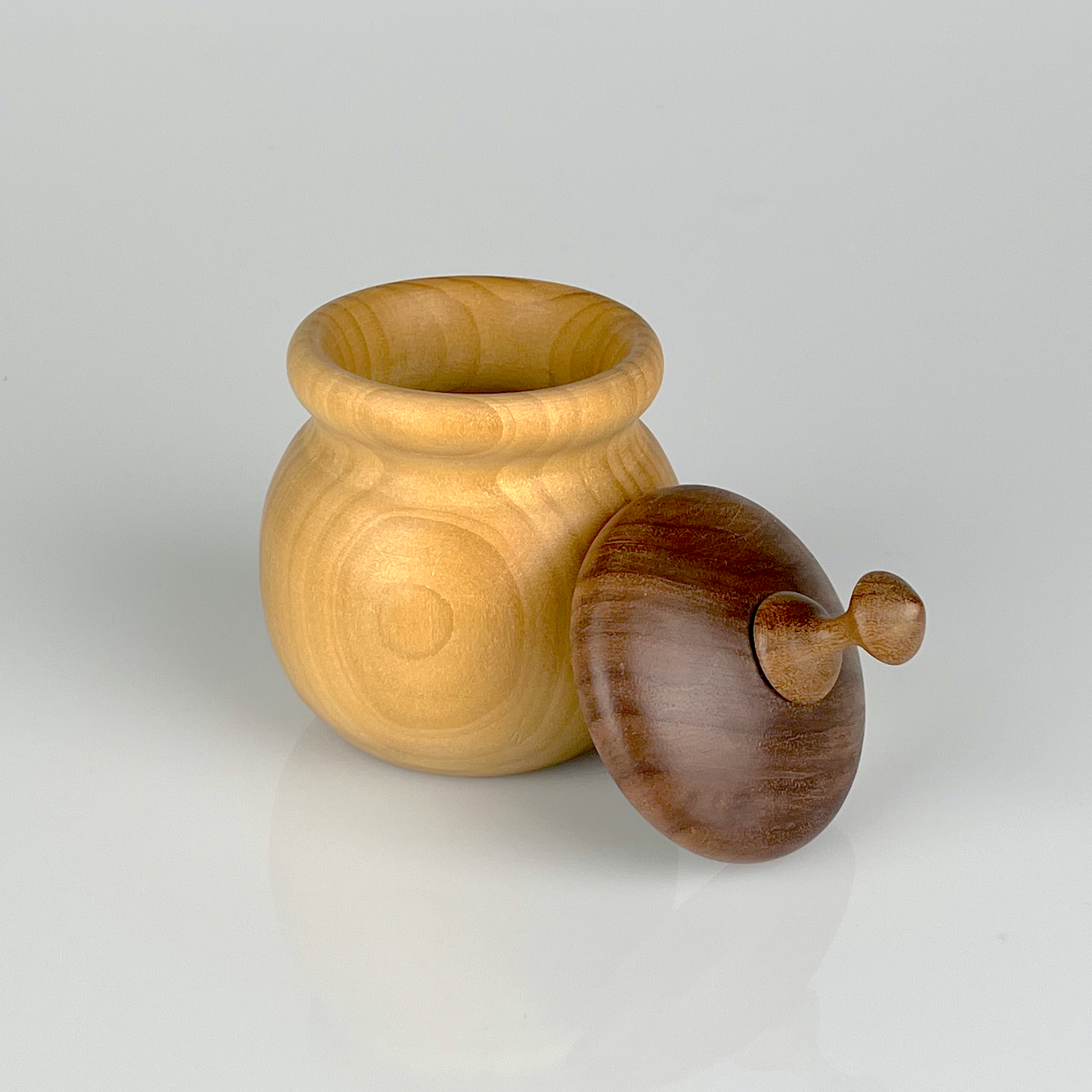 Poplar & Walnut lidded bowl