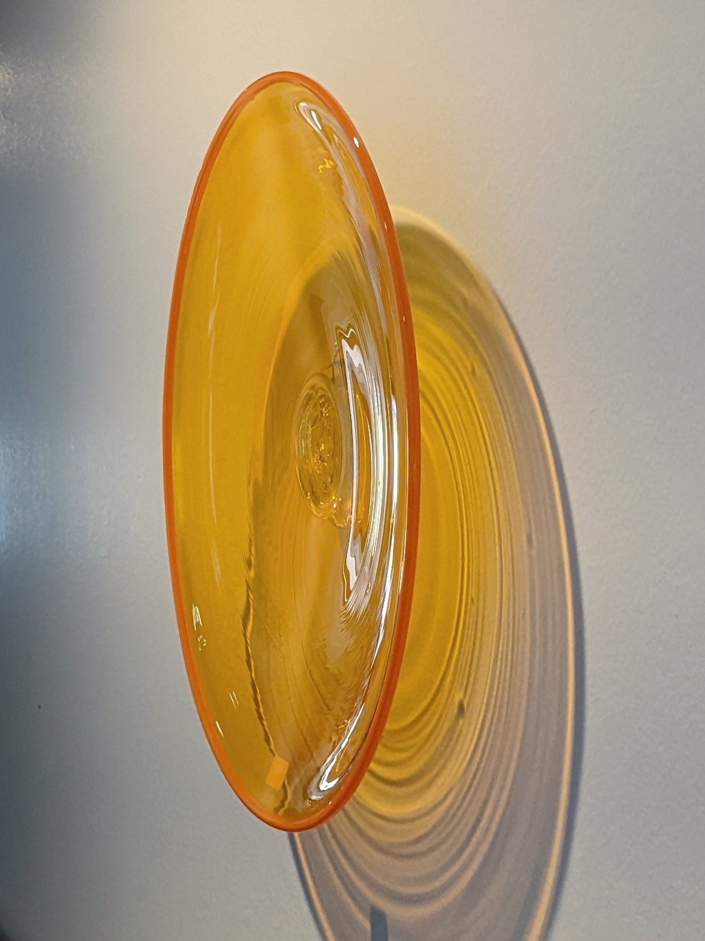 Apricot w/ Orange Rim - 12" Glass Wall Platter