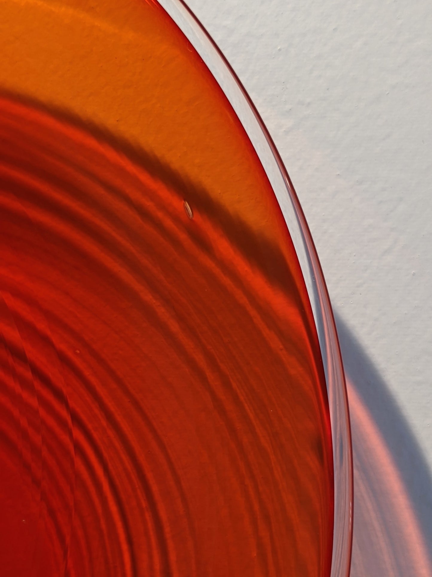 Transparent Red w/ Clear Rim - 12" Glass Wall Platter