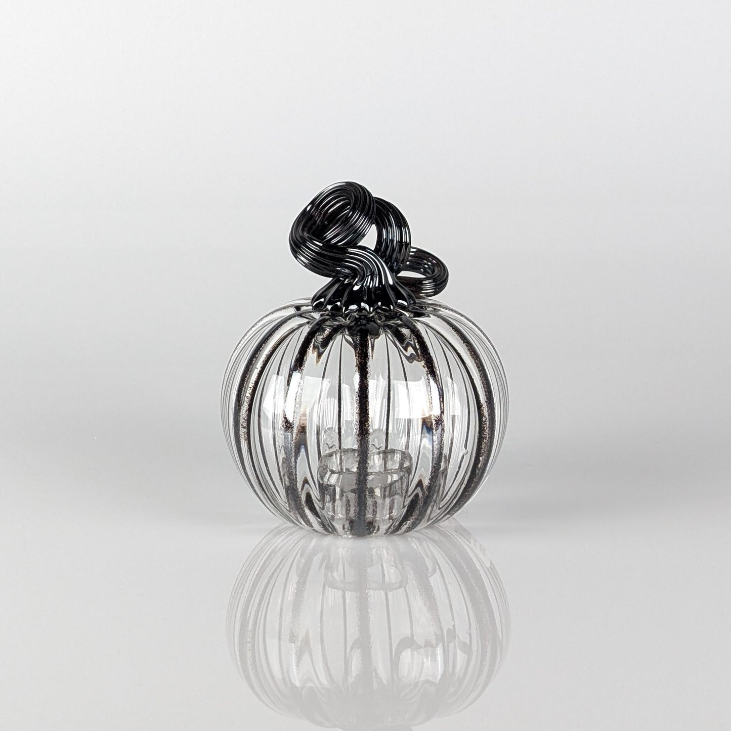Black & Clear Pumpkin Votives