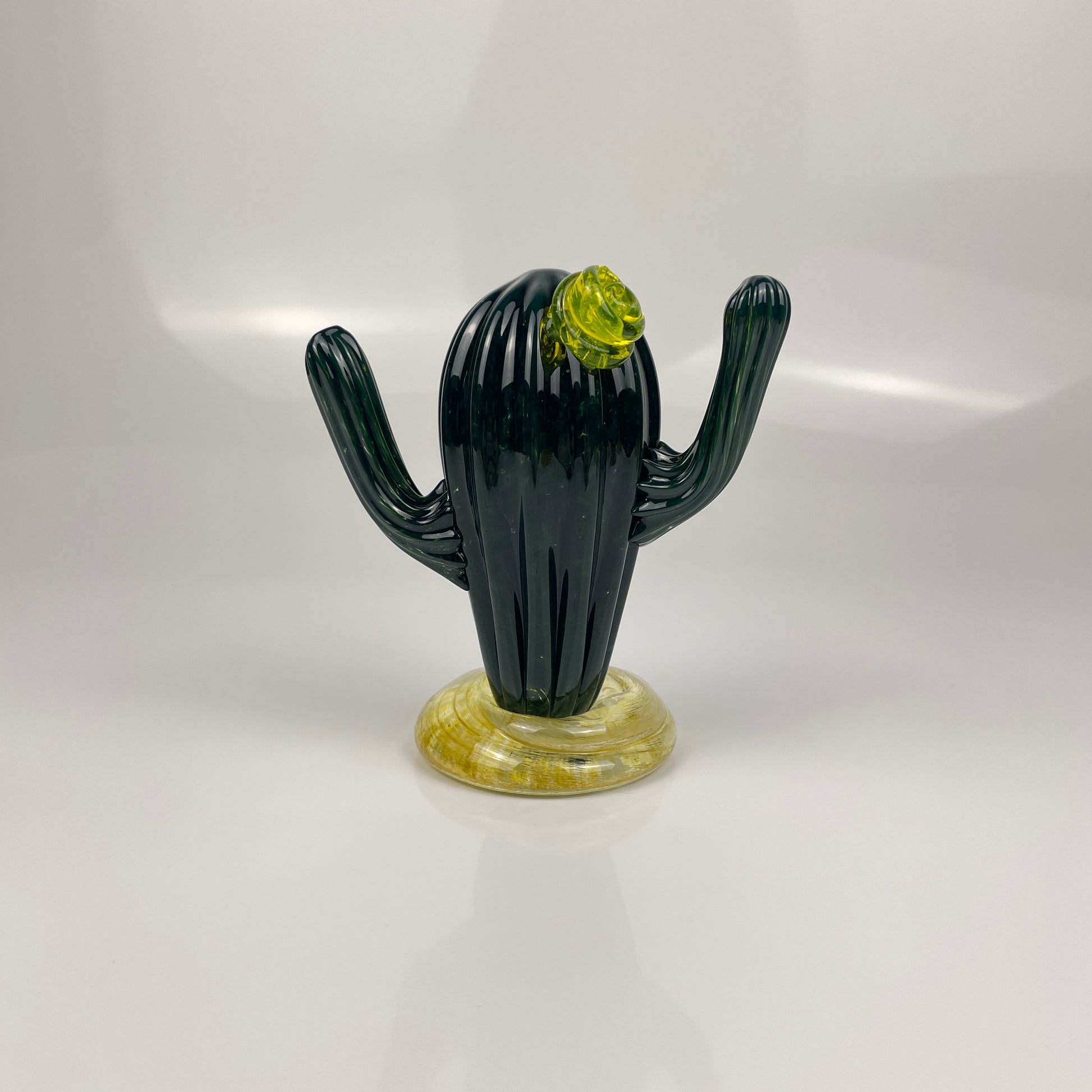 Cactus 2 arm yellow flower Spruce Athena Glass