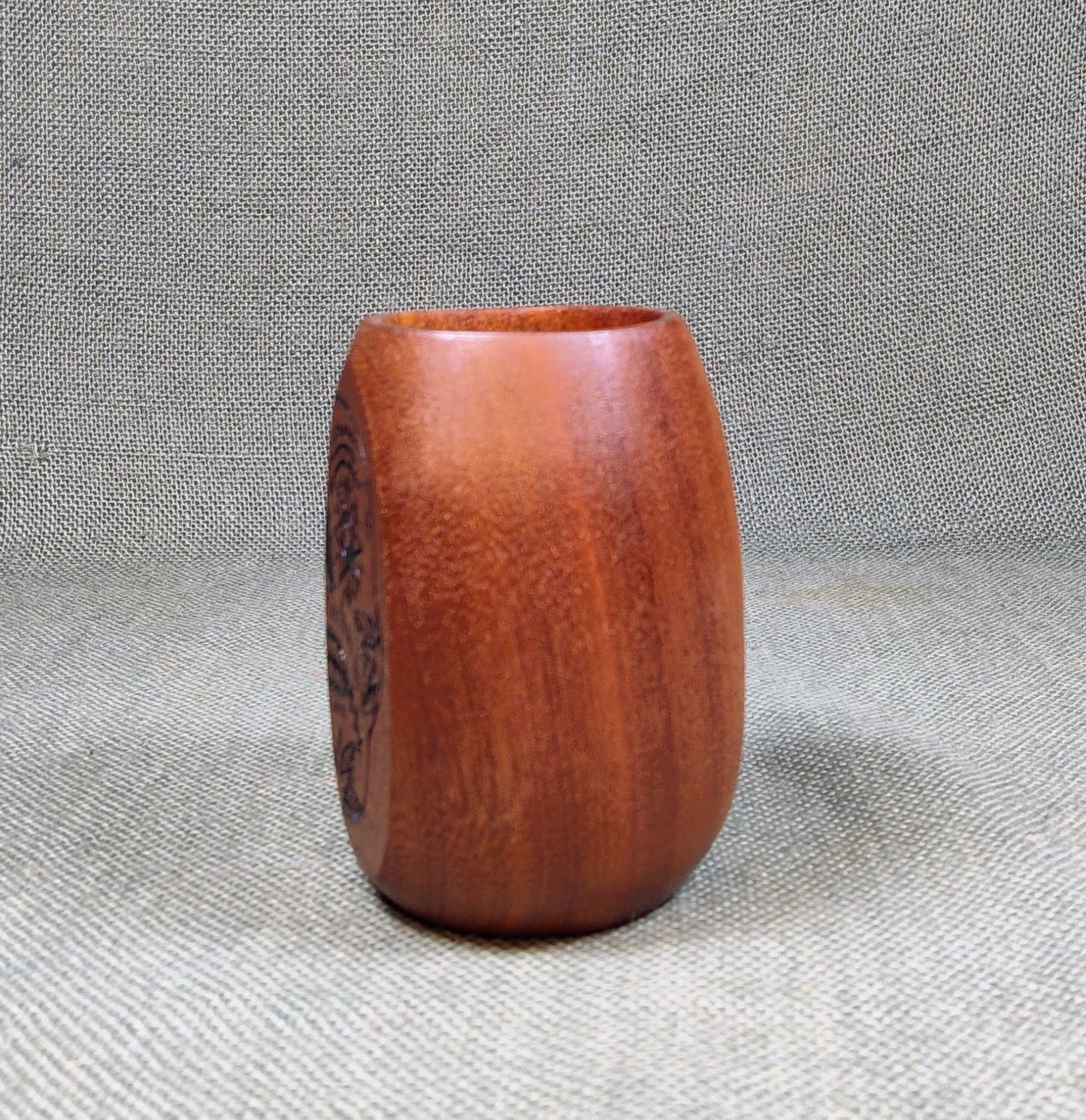Dia de Los Muertos Skull Mahogany Wood Cup