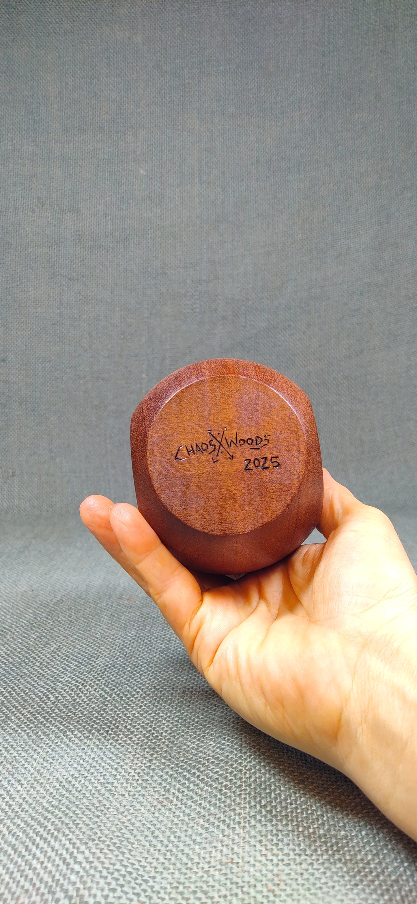 Dia de Los Muertos Skull Mahogany Wood Cup