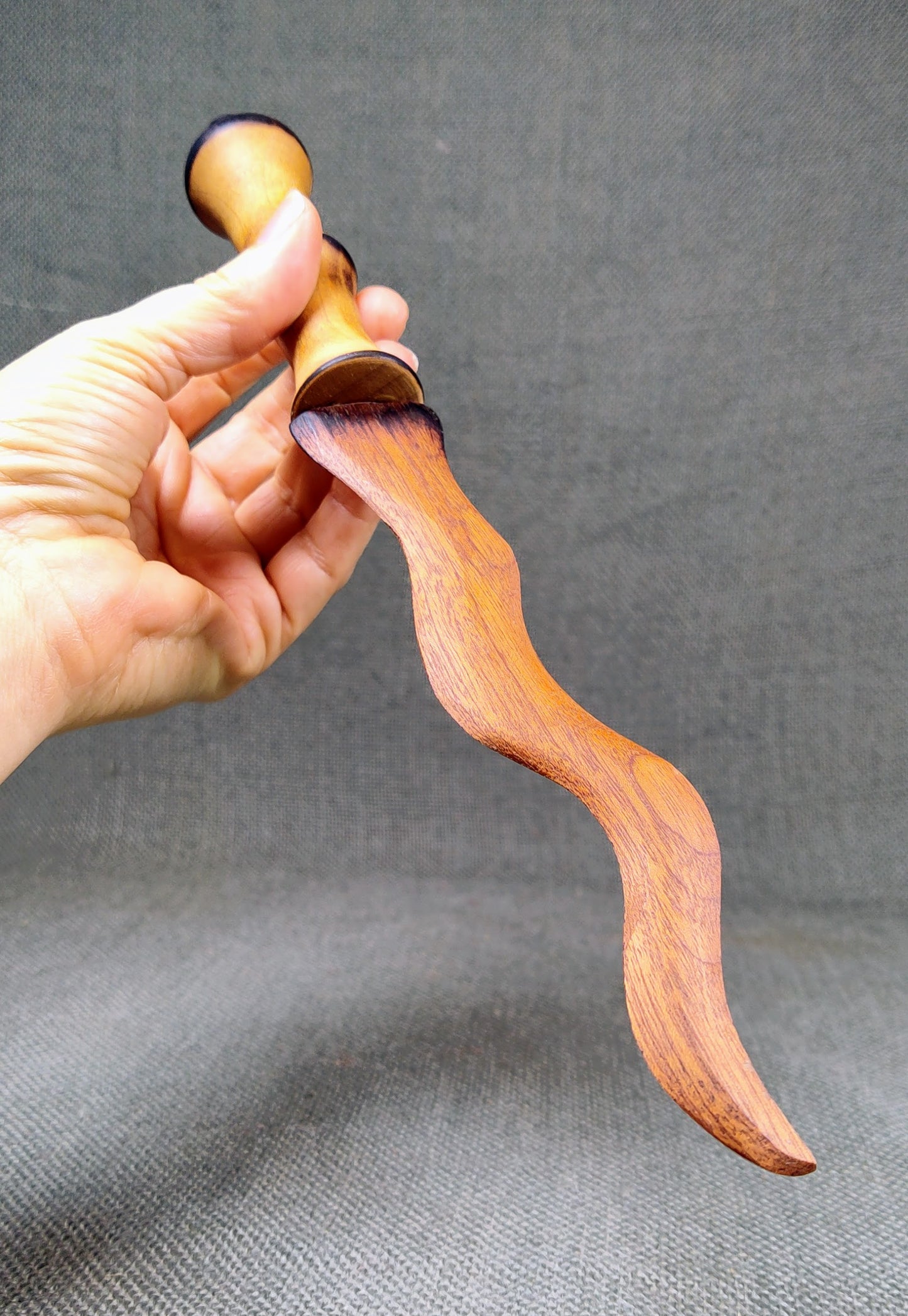 Hand carved wood knife