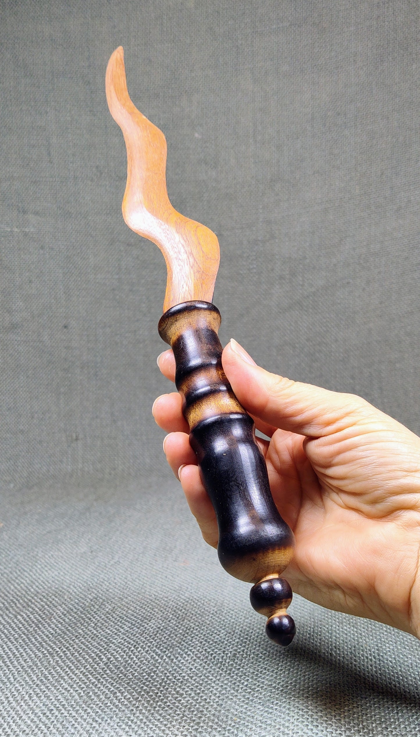 Hand carved wood knife