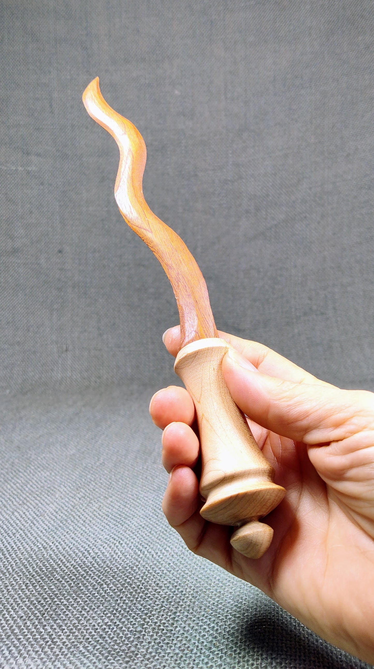 Hand carved wood knife