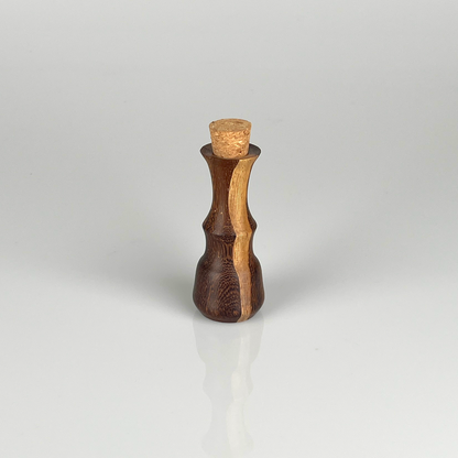 Exotic wood corked bottle
