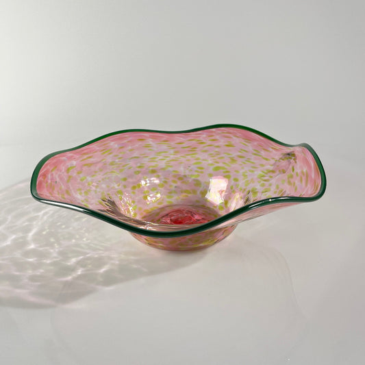 Fluted Pink & Green Bowl