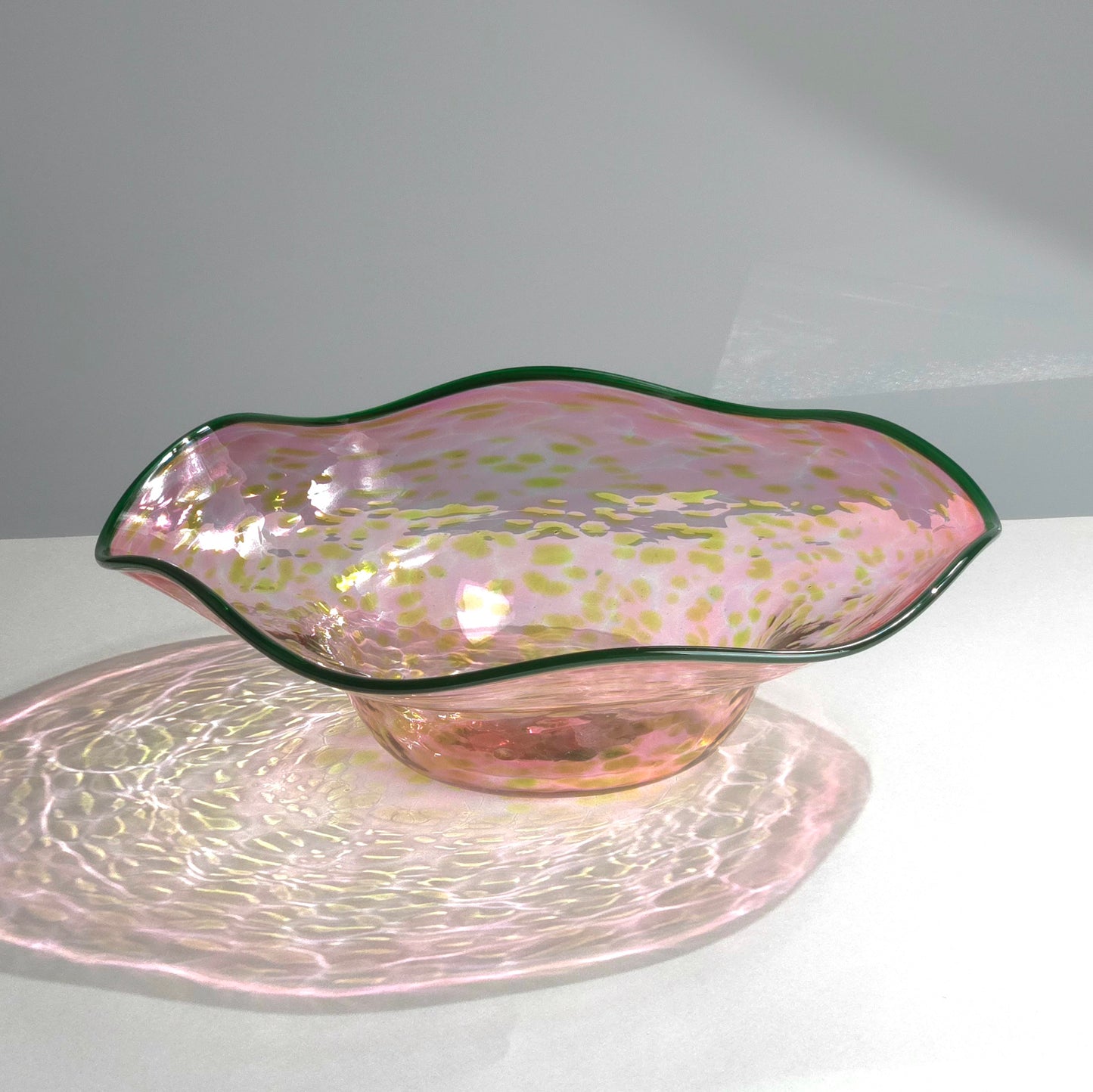 Fluted Pink & Green Bowl