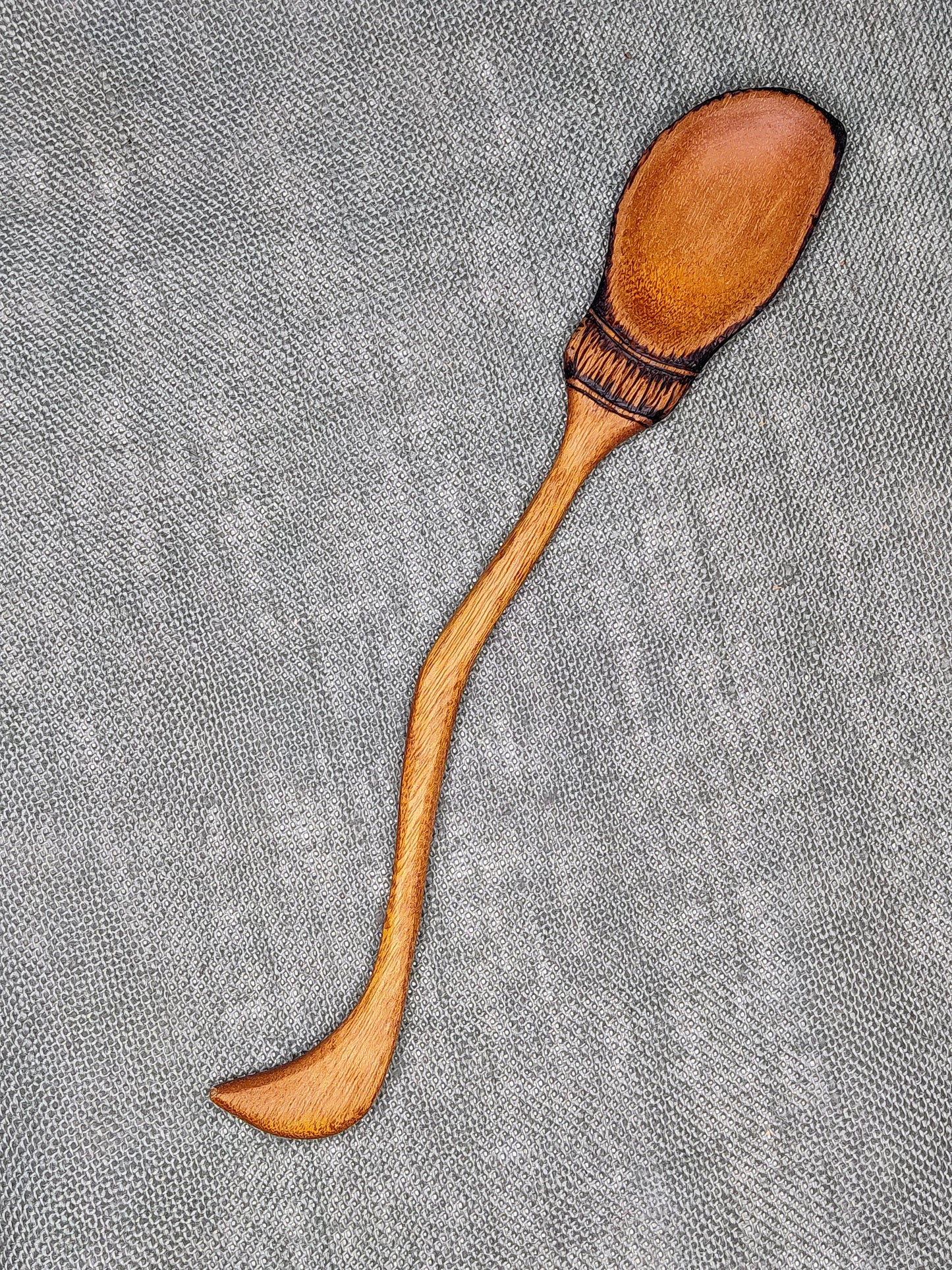 Witch Broom Mahogany Wood Spoon