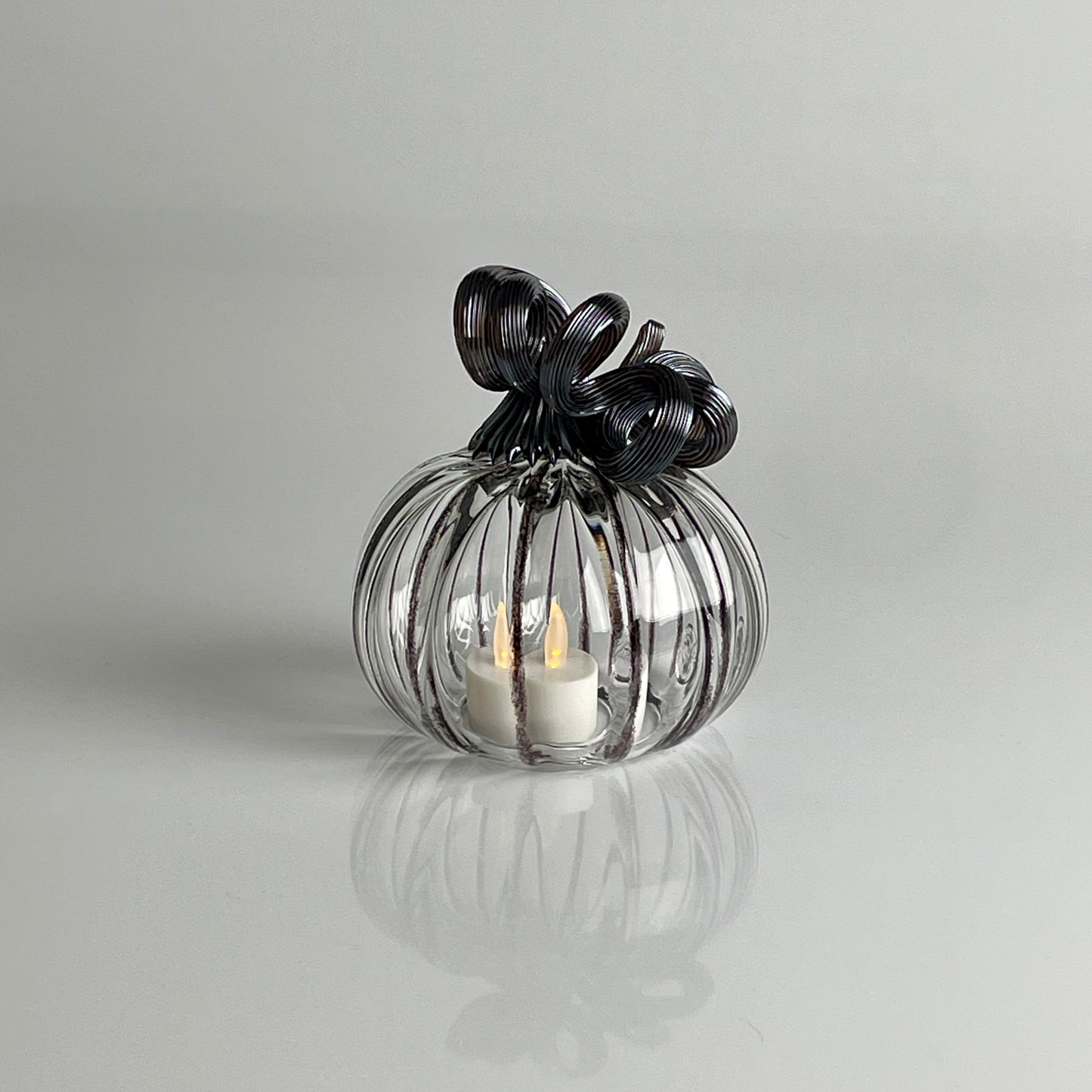 Black & Clear Pumpkin Votives