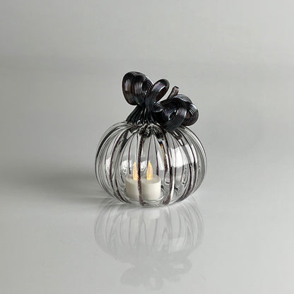Black & Clear Pumpkin Votives