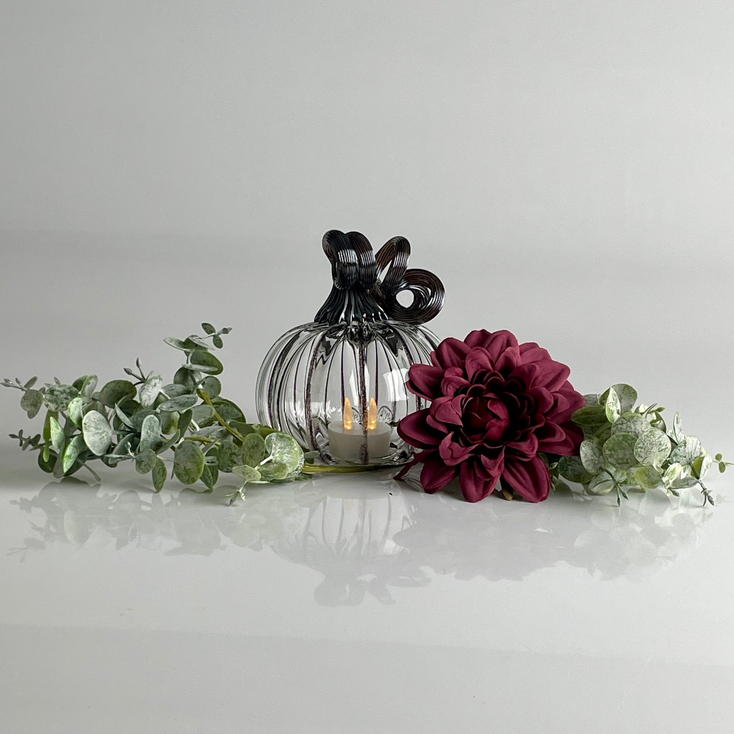 Black & Clear Pumpkin Votives