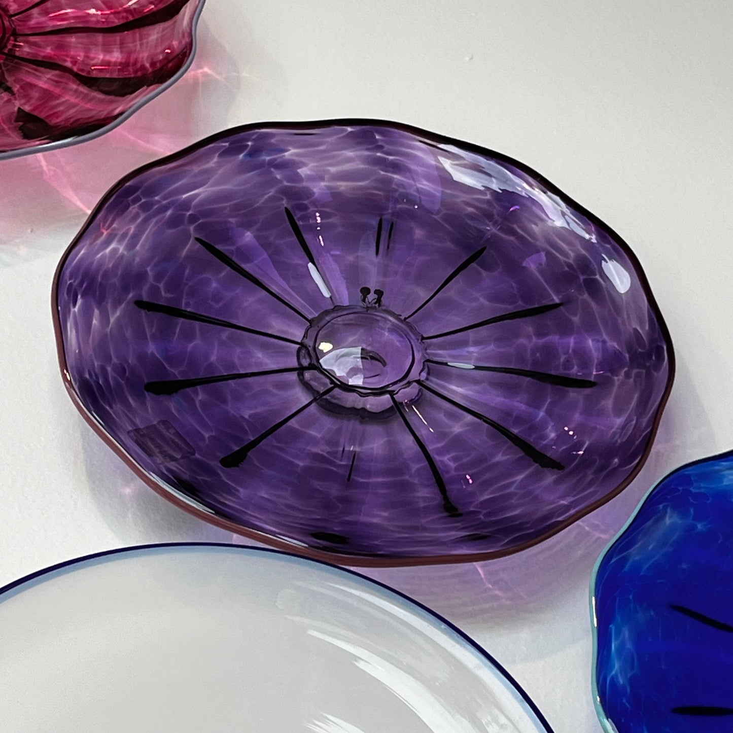 Amethyst w/ pink lip + optic - 12" Glass Wall Platter