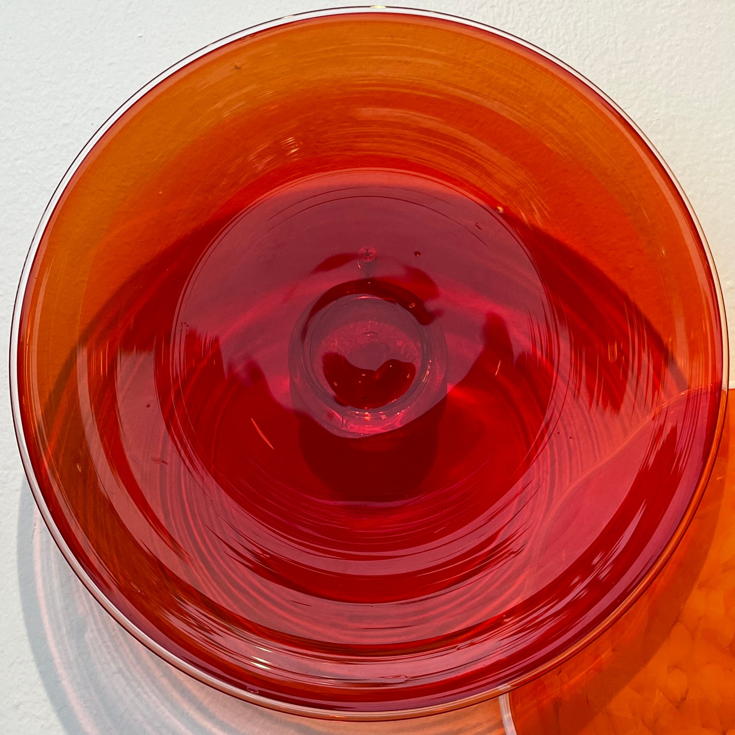 Red w/ Clear Outline - 12" Glass Wall Platter