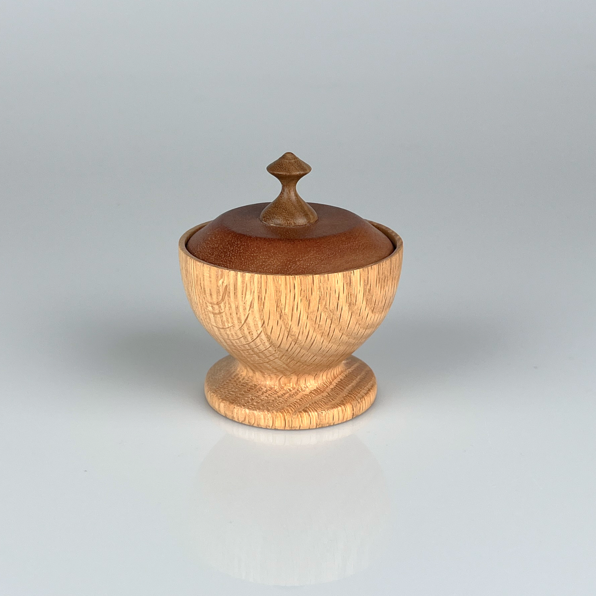 Oak, Mahogany, Walnut lidded bowl