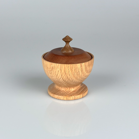 Oak, Mahogany, Walnut lidded bowl