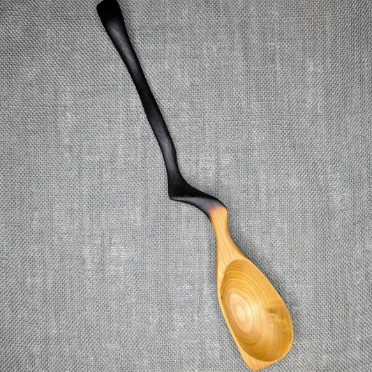 Poplar Wood Stirring Spoon with Shou sugi ban