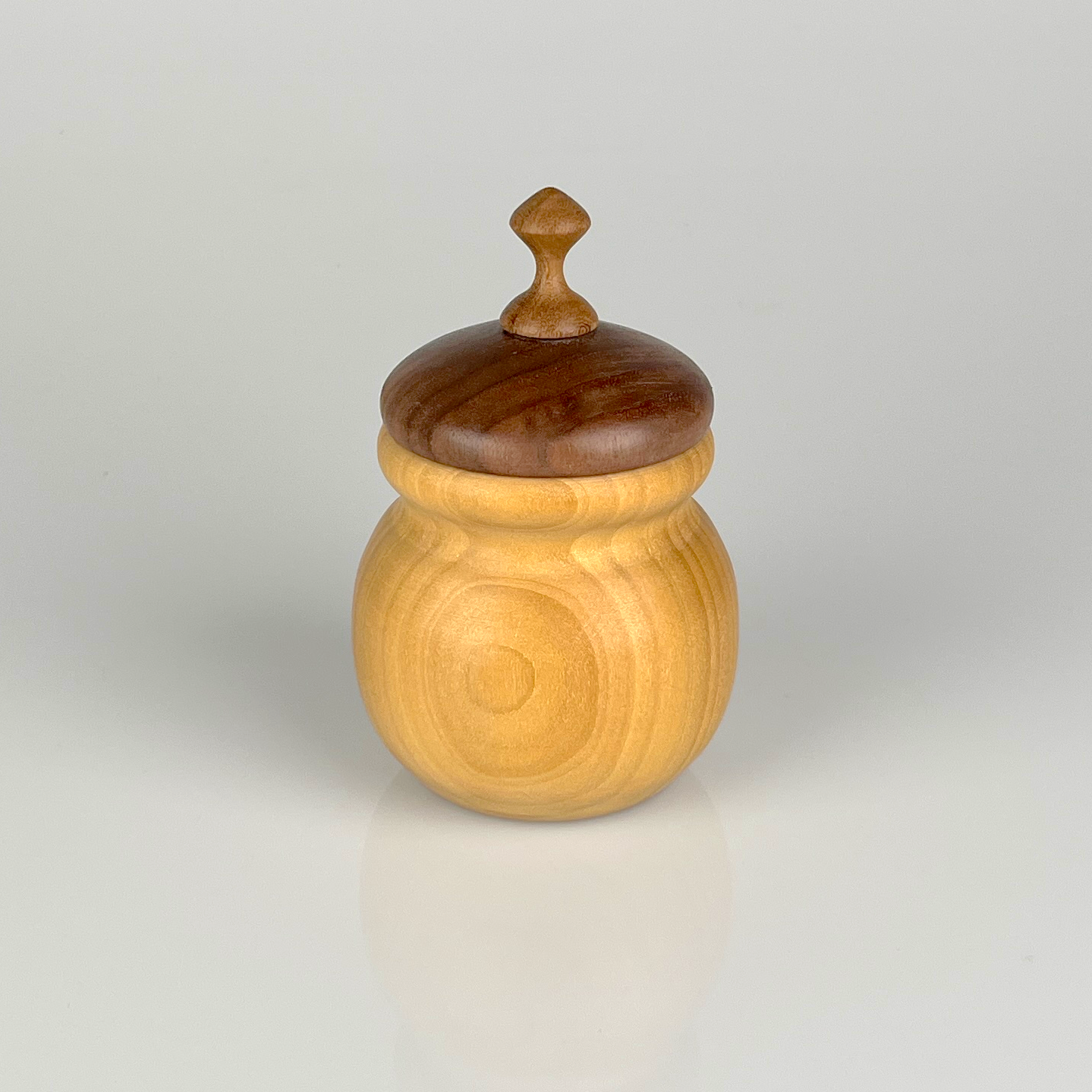 Poplar & Walnut lidded bowl