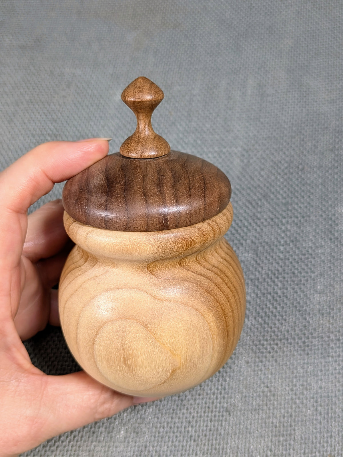 Poplar & Walnut lidded bowl