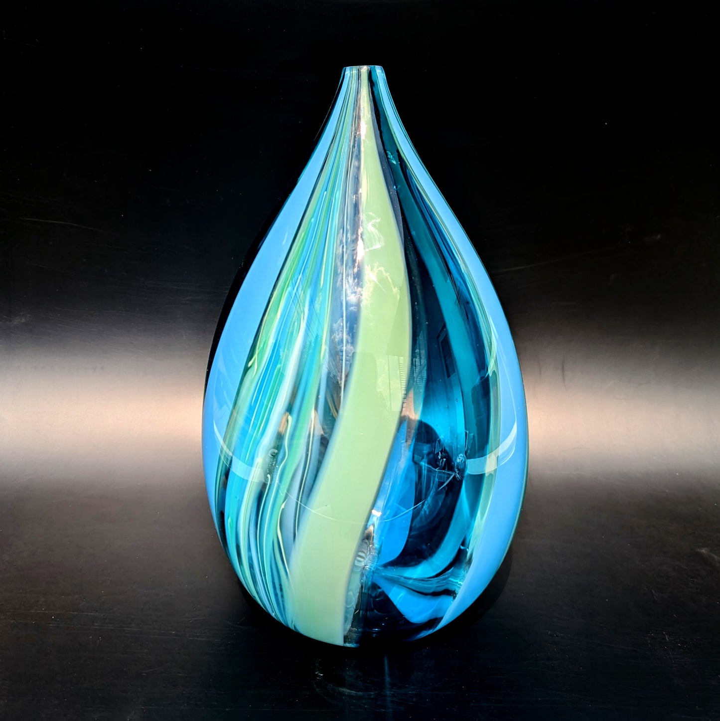 Blue & Green Droplet - Art Glass Vessel