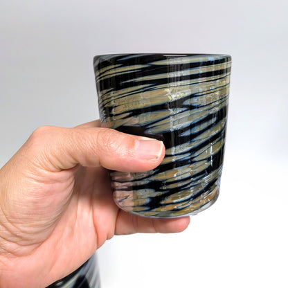 Cup and Pitcher Set - Black & Gold (Pitcher w/ 2 cups)